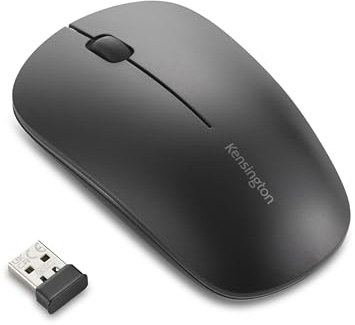 Kensington MY230 EQ Ratón inalámbrico recargable, diseño ambidiestro, clic silencioso, 2.4GHz, Bluetooth 5.0, negro (K75303NA)