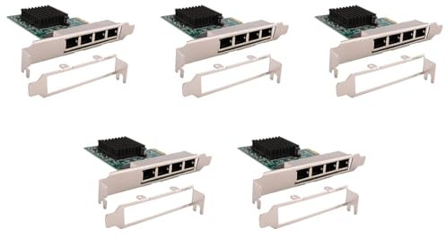 Eoslcusmvl 5X Tarjetas de Red Adaptador de Red/Ethernet/LAN Tarjeta de Red PCI-E Realtek RJ45 Internet Ethernet Gigabit Tarjeta de Red de 4 Puertos