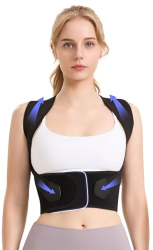 TPZORJX Correttore posturale,Tutore per la schiena regolabile,Correttore postura fascia lombare supporto,Correttore posturale spalle schiena,supporto per la schiena,Alleviare la fatica,Unisex