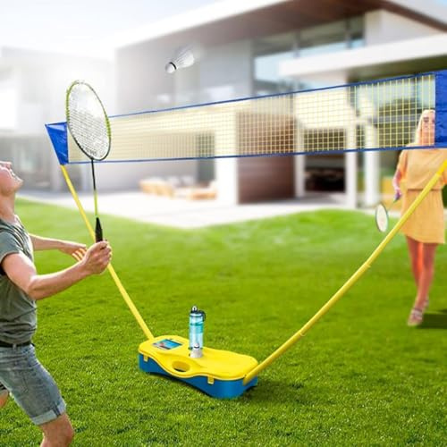 Bärbart tennisnät, 10 fot badmintonnät med stativ, barntennis badmintonset med stativ och nät, campingbollspel, for utomhus bakgård gräs uppfart lekplats strand