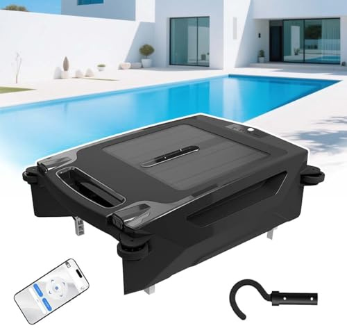 zhenmaster Robot Limpiador Solar sin Cable para Piscinas – Skimmer automático con batería de 2500mAh, App, detección de obstáculos y Capacidad de 3.4L, IPX7