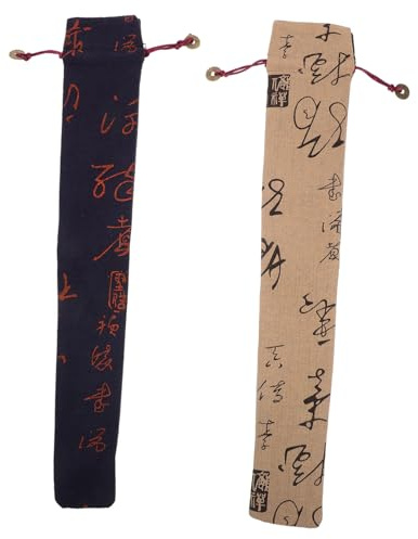 Milisten 2 piezas Bolsa Protectora para Flauta de Bambú de Unidades Funda de Algodón y Lino Diseño Chino Tradicional Práctica para Almacenamiento y Transporte de Instrumentos de Viento
