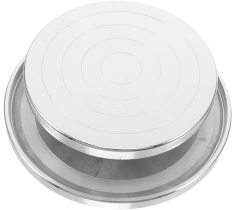 FIXOSHEE Aluminiumlegierung Töpferscheibe Drehplatte mit Rutschfestem Sockel und Anti Rutsch Ring für Handwerkliche Keramik und Tonarbeiten Leichtgängige 360 Grad Drehung