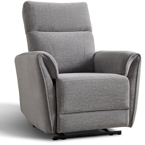 EBELLO Relaxsessel Fernsehsessel mit Liege-Funktion Verstellbarer Ruhesessel manueller Einzelliegesessel bis 135kg belastbar, für Wohnzimmer Schlafzimmer, Hellgrau