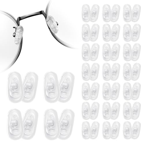 25 Paar Brillen Nasenpads Silikon – Rutschfeste, weiche Nasenpolster zum Einstecken, transparente Ersatzteile für Brillen, hypoallergen & atmungsaktiv, perfekt für Langzeitnutzung