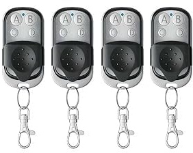 Mando a distancia universal para puerta de garaje, 4 unidades, mando a distancia de 433 MHz, abridor de puerta de garaje con 4 botones para puertas de garaje, puertas enrollables, puertas