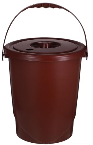 NUOBESTY Secchio per Raccolta Fondi del Tè 5l con Coperchio a Ribalta e Maniglia, Contenitore Plastica per Rifiuti Domestici e Ufficio, Bidone Salvaspazio per Cucina e Bagno