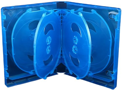 Auratrove Caja de almacenamiento, 10 discos de plástico para juegos de DVD, Blu-ray, organizador de protección contra arañazos para el hogar, oficina, viajes, color blanco