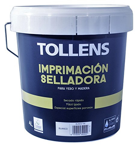 Tollens 8102 Imprimación Selladora al Agua, Blanco, 4 l