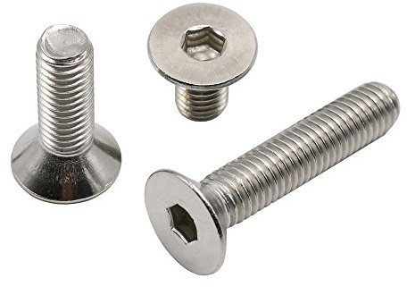 #2-56 UNC Flach-/Senkkopfschrauben, 100 Stück, Edelstahl, Vollgewinde, rechts (#2-56 x 3/16 Zoll)