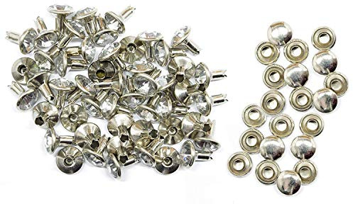 10mm Diamante Diamond Rivet Studs Silver for Jeans Fabric Leather Bags Belts by Wedding Decor