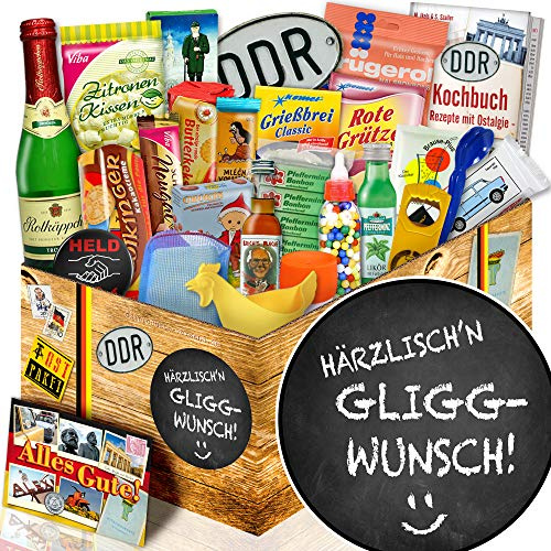 Härrzlisch'n Gliggwunsch /24x Ostprodukte/Geschenk Spruch lustig