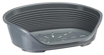 Ferplast Panier Chien Panier Chat 100% en Plastique, Respirante et Antidérapante Siesta Deluxe, 49 x 36 x 17,5 cm, Gris