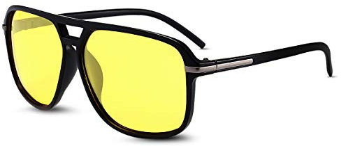 LumiSyne Mode Lunettes De Soleil Conduite Hommes Polarisées Ultra Léger Monture Carré Rétro Double Pont UV 400 De Plein Air Voyage Coffret Cadeau