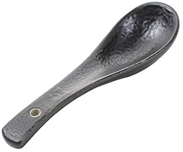 Cucharas / Cucharas de sopa Negro cuchara de cerámica estilo japonés Cuchara arroz Cuchara práctica de bebida cuchara de sopa cuchara dosificadora de cocina de cerámica del vajilla de 10 Cucharas chin