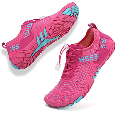 Topwolve Scarpe da Immersione Uomo Donna Barefoot Asciugatura Rapida Scarpe da Scoglio Traspirante Antiscivolo Scarpette da Bagno Mare Spiaggia Surf Piscina Yoga,Rosa,40 EU