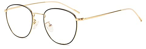 Flydo Damen Blaulichtfilter Brille Ohne Stärke Anti-Müdigkeit UV-Schutz Computerbrille Retro Rund Metallgestell Brillenfassung Blue Light Blocking Glasses