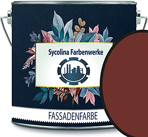 Fassadenfarbe mit Lotuseffekt hochwertige Silikonharzfarbe Sockelfarbe RAL 3009 Oxidrot // Sycolina Farbenwerke