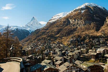 adrium Holz-Bild 120 x 80 cm: Zermatt Tal und Matterhorn, Zermatt, Schweiz (131970472)