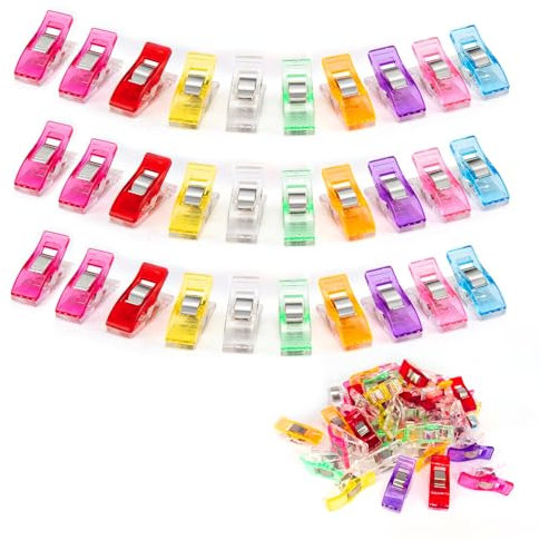 30 mollette per tessuto, accessori per cucito, clip da cucito multifunzionali, clip da cucito fai da te, clip per cucito, fissaggio del tessuto, ecc. (diversi colori)