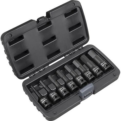 Sealey Premier 8pc 1/2 Sq Drive Hex Impact Socket Bit Set - Imperial - AK5600
