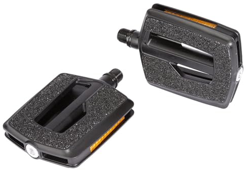 Ergotec Fahrradpedale 831 - City/Trekking, rutschfest mit Sandpapier, Reflektoren, Schwarz, 356g/Paar, Anti-Rutsch, Fahrrad Pedale