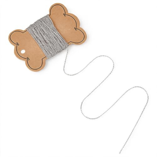 UNICRAFTALE 10 m Halsbands- och Armbandskedja för Smyckestillverkning - Ihåliga Svetsade Koreanska Kedjor i Rostfritt Stål, 1mm