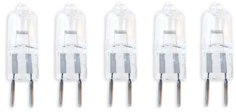 DLEDMOP GY6.35 70W Halogen Bulb 12V 20W/35W/50W/100W 2-Pin Base Landscape Lighting Clear Glass Bulb for Desk Lamp,35W,5PCS