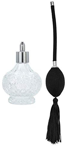 Botella de perfume de cristal retro, recargable, con borlas, atomizador, 80 ml
