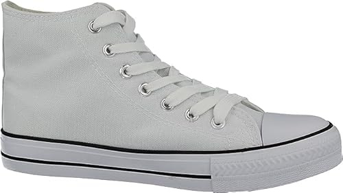 Women's Classic Lace Up Canvas High Top Low Top Trainers
