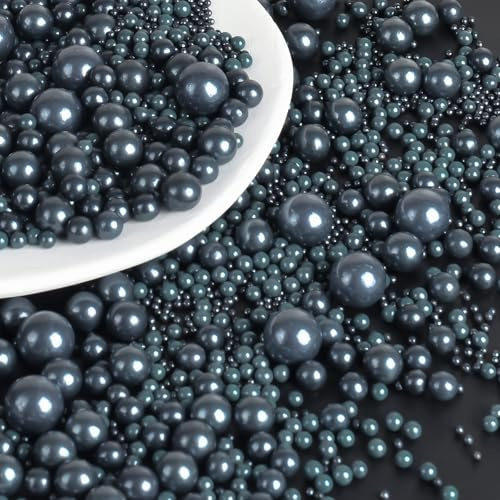 OSDUE 130g Perles Comestibles de Sucre Noir, Deco Gâteaux Biscuits Cupcakes | Perlé Saupoudrer Mélange, Streusel pour Desserts Perlé, Décoration pour Pâtisserie Anniversaire Party Mariage