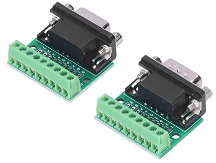 LUCKDANO DB9-Stecker-Buchse-Stecker-Adapter, Schraubklemmen-Konvertierungsplatine, 9-polig, 9-Loch, RS232, mit Leiterplatte für Elektronik