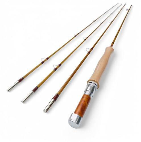 ZHUSROD Paul H. Young Martha Marie Taper mit extra Spitze, Bambus-Fliegenrute, 5 W, 2,1 m, 3 Stück