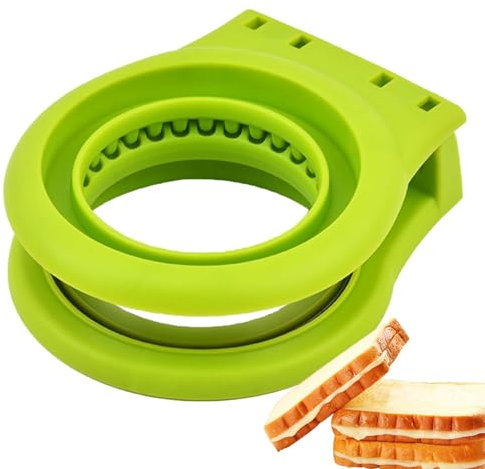 Cortador de moldes para sándwiches,Molde cortador para sándwiches - Sandwichera con Moldes Redondos Incrustables | Accesorios de corte de bolsillo de acero inoxidable, máquina portátil para hacer panq