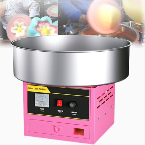 GAYAYAS Professional Commercial Cotton Candy Maker, Candy Floss Maker Machine, with Stainless Steel Tray, Electric Candy Floss Maker for Birthday Party,Pink