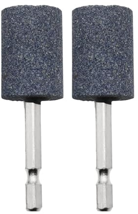 2 Pcs Rotary Grinding Stone with 1/4'' Hex Shank, Grinding Wheel Sharpening Head, Carving Grinding Electric Drill Bits, Abrasive Stone Mounted Grinding Point for Rotary Tool Drill (Cylindrical 79mm)