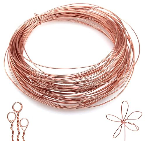 PWGHWG Kupferdraht T2 Kupferdraht 1mm Kupferlackdraht 20m Lackdraht Wird für Drähte und Kabel Metallgeflechte Pflanzenanbau und Handwerkliche Diy-Herstellung Verwendet
