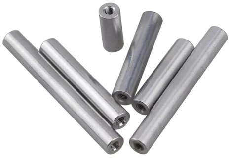 5 Stück M3 Aluminiumlegierung Säule Gewindehülse Stangenbolzen Rundstecker Abstandsmutter Drohnenzubehör Muttern L = 6mm-100mm, Aluminiumfarbe, M3x18 D5mm