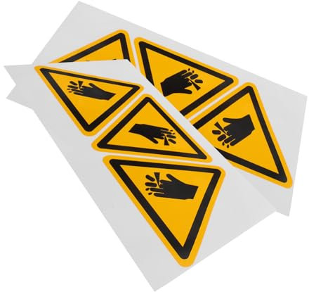 ULTECHNOVO 6pcs Warning Label Hand Injury Alert Safety Stickers for Machinery Noticeable Adhesive Hazard Sticker