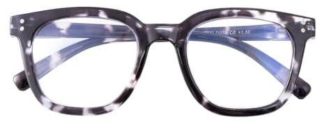 SKYWAY Blaulichtfilter Brille Damen, Stylish Große Brille Blaulichtfilter ohne Sehstärke, Blaulicht Brille Herren Blue Light Glasses Gaming Brille Computerbrille Blaufilterbrille,Schwarzes Schildpatt