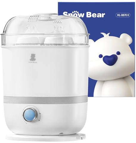 Snow Bear Babyflaschen-Sterilisator und Trockner, 6-in-1 elektrischer Dampfflaschen-Sterilisator für Babyflasche und Schnuller, Milchpumpenteile, große Kapazität 13 Flaschen, schnell trocknend, leicht