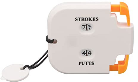 Culnflun Golf Score Counter, Plastik tragbare 2 Spieler Schlaganfall Putts Counting Clicker für Spiel (White and Orange)