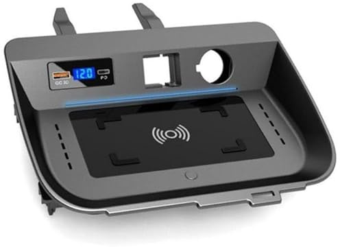 DEMULAX 15W Fast Wireless Car Charger Mount Car QI Wireless Charger Panel Phone Charging Pad, for Toyota, for RAV4,/RAV-4 RHD 2019-2020 QC3.0 Charging Port Apply to All Qi Phones Vehicle wireless char