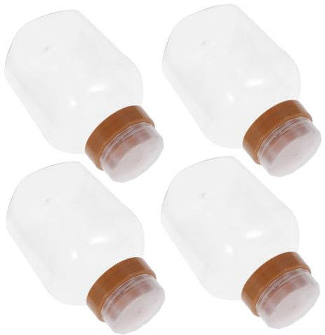 Abaodam 4pièces Bouteilles De Vides Plastique Avec Couvercle Rechargeables Anti-fuite Transparentes Pour Cuisine
