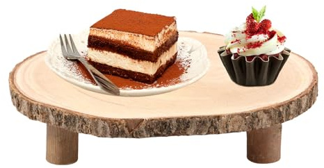 Wood Cake Stand 11-13 Inches Wedding Wood Slice Cake Stand Decorative Rustic Wooden Cupcake Pedestal Holder for Wedding Table Centerpieces, Woodlandthemed Parties, Event, Birthday Party