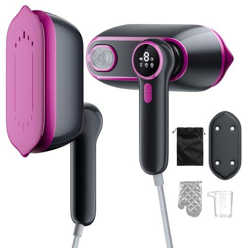Défroisseur Vapeur 2 en 1 Portable pour Vêtements - Défroisseur a main - Fer à Repasser de Voyage 1200W Léger (0.8kg) - 3 Modes Vapeur, Réservoir 165ml et Écran LED - Idéal Maison & Déplacements