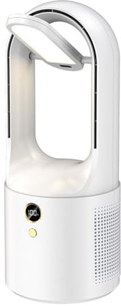 SHOOYIO Ventilateur de bureau électrique sans pales rechargeable par USB 2000 mAh silencieux pour petite table de bureau sans pales