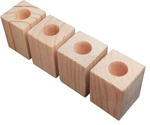 Rialzi per mobili in legno di alta qualità, set da 4 pezzi per divano e tavolo, elevatori durevoli di altezza elevabili di 5-15 cm (Ø 5,5 cm), ideali per uso domestico e ufficio