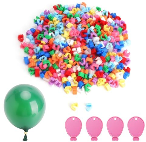 400 Clip Chiusura Palloncini – Clip Nodo Colorate in PVC – Chiusura per Palloncini Elio, Decorazioni & Ghirlande – Con Peso Rosa per Palloncini, Feste & Matrimoni