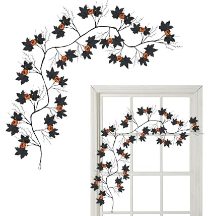 Jlobnyiun Luces de vid de sauce de Halloween, guirnalda de vid de sauce, 54 luces LED, guirnalda de pared de rama, impermeable, decoraciones navideñas para terraza, dormitorio, porche, sala de estar